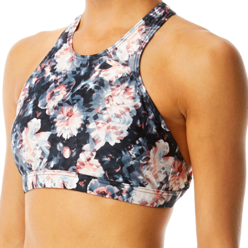 TYR Padma Kira Medium Support Sports Bra Swim Top - Black Coral Sz XS 0/2 - $45